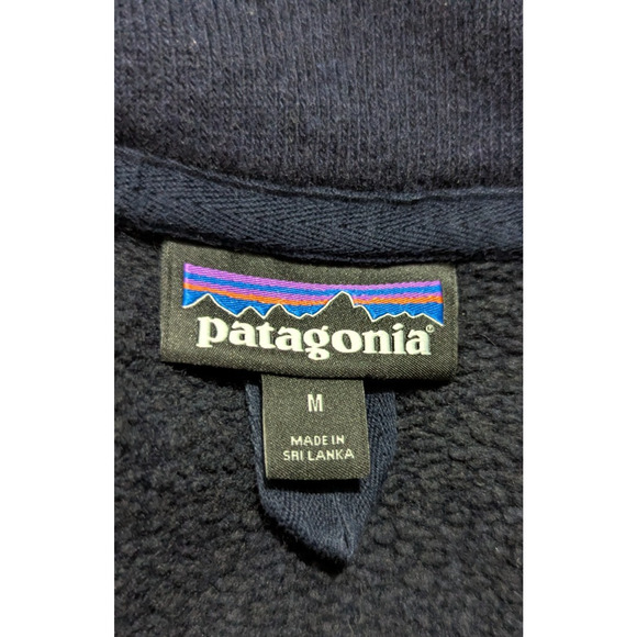 Patagonia Woolie Fleece Pullover 1/4 zip Sweater navy blue 3393 size M - Picture 6 of 7